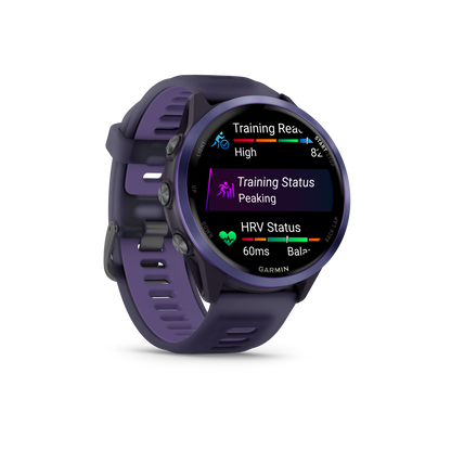 Garmin Forerunner 265, lunette noire de 46 mm avec boîtier Aqua et bracelet en silicone Aqua/noir (010-02810-02)
