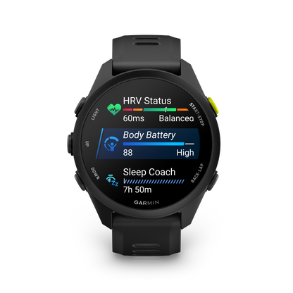 Garmin Forerunner 70 smartwatch, black, GPS fitness watch with HRV status display