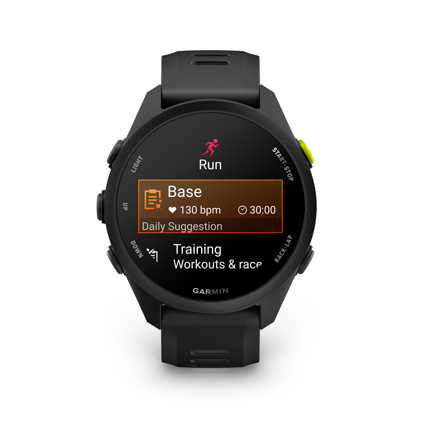 Garmin Forerunner 70 GPS fitness smartwatch in black with silicone strap