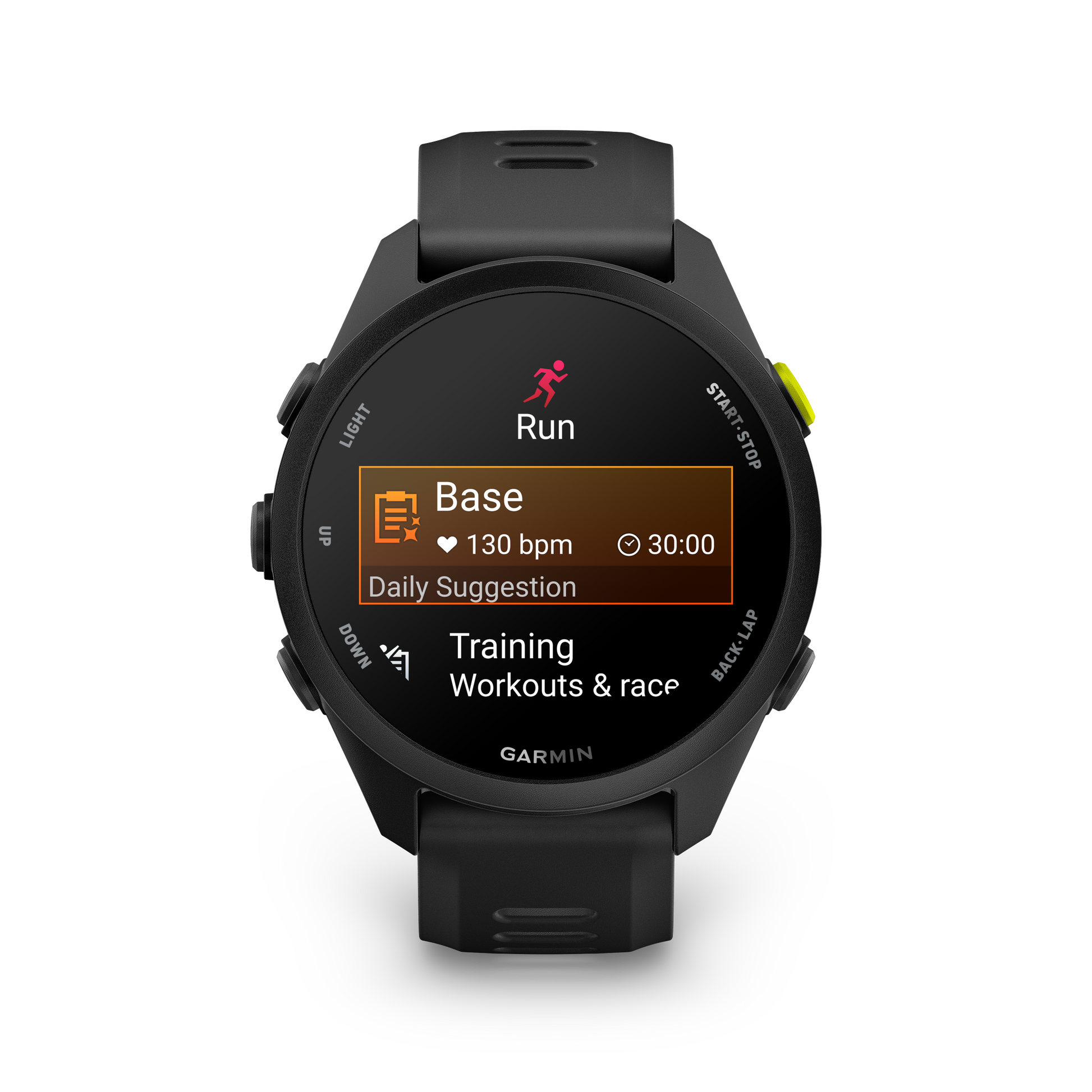 Garmin Forerunner 70 GPS fitness smartwatch in black with silicone strap
