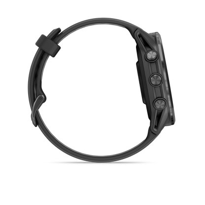Garmin Forerunner 965, lunette en titane DLC gris carbone avec boîtier noir et bracelet en silicone jaune/noir (010-02809-02)