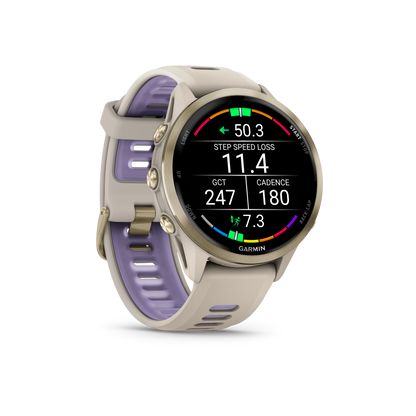 Garmin Forerunner 970, Soft Gold Titanium with French Gray/Indigo (010-02969-02)