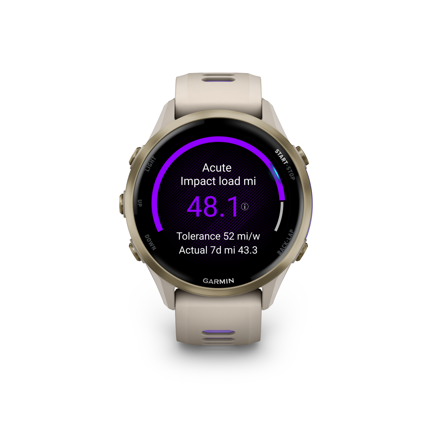 Garmin Forerunner 970, Soft Gold Titanium with French Gray/Indigo (010-02969-02)
