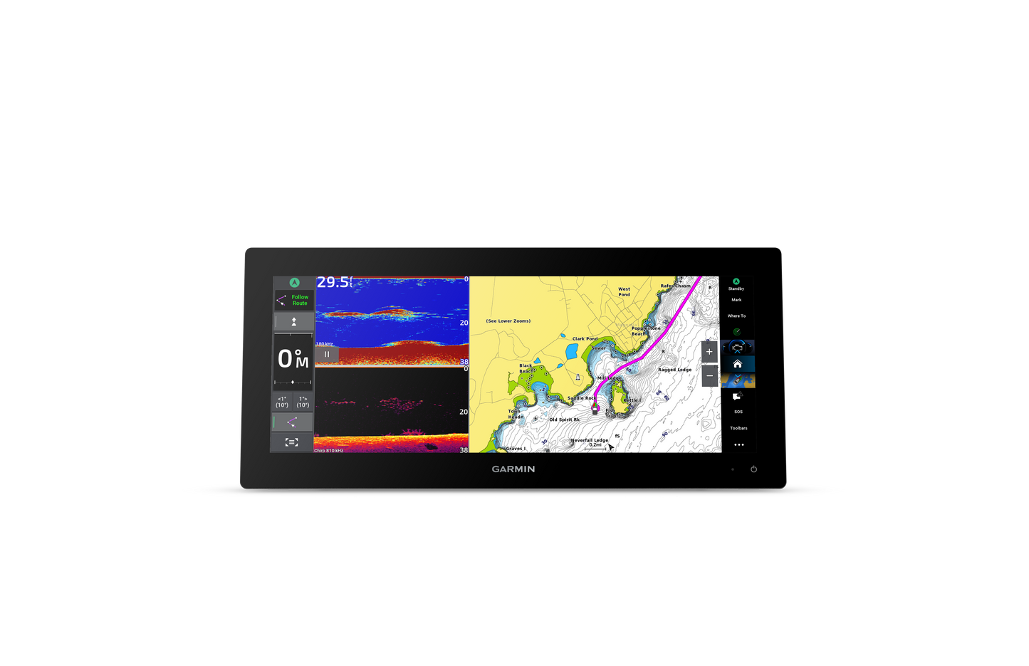Garmin GPSMAP 1543xsv SideVü, ClearVü and Traditional CHIRP Sonar with Mapping (010-03855-01)