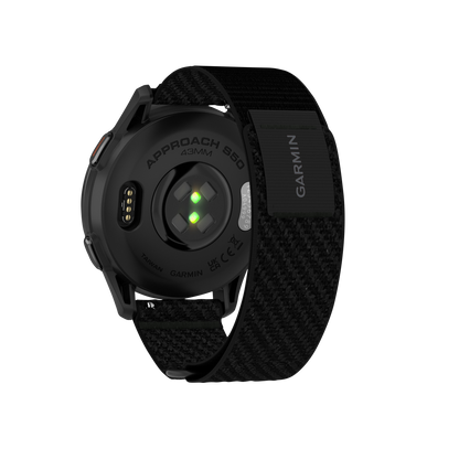 Garmin Approach S50, Slate Bezel/Black ComfortFit Nylon Band, Golf GPS Smartwatch & Rangefinder (010-03010-00)