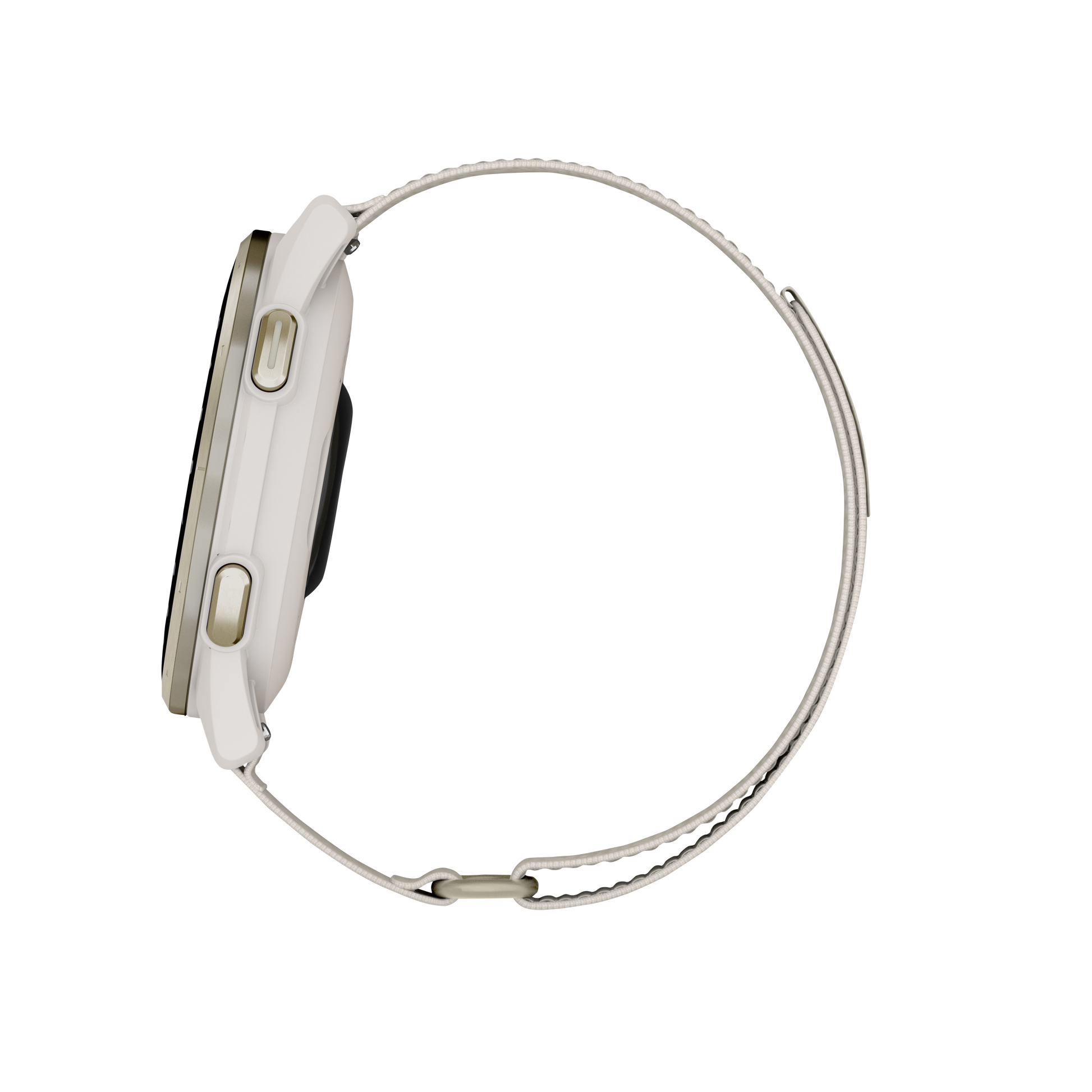 Garmin Approach S50, Gold Bezel/Ivory ComfortFit Nylon Band, Golf GPS Smartwatch & Rangefinder (010-03010-01)