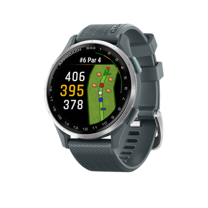 Garmin Approach S44, Silver Bezel/Twilight Band, Golf GPS Smartwatch & Rangefinder (010-03009-01)