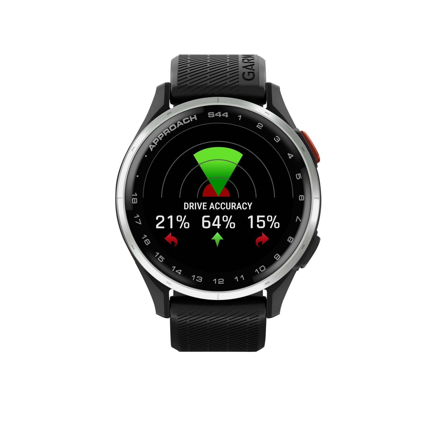 Garmin Approach S44, Silver Bezel/Black Band, Golf GPS Smartwatch & Rangefinder (010-03009-00)