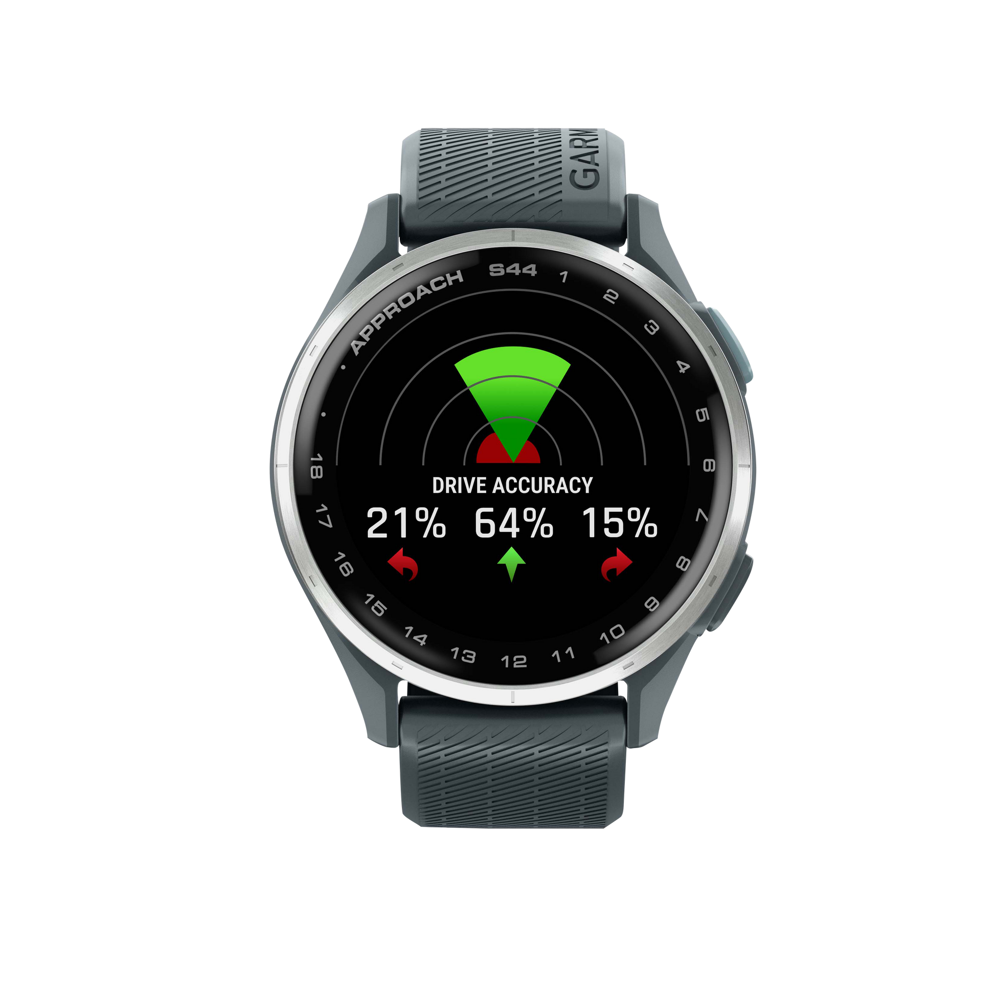 Garmin Approach S44, Silver Bezel/Twilight Band, Golf GPS Smartwatch & Rangefinder (010-03009-01)