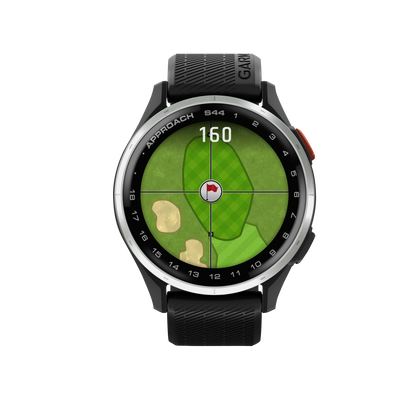 Garmin Approach S44, Silver Bezel/Black Band, Golf GPS Smartwatch & Rangefinder (010-03009-00)
