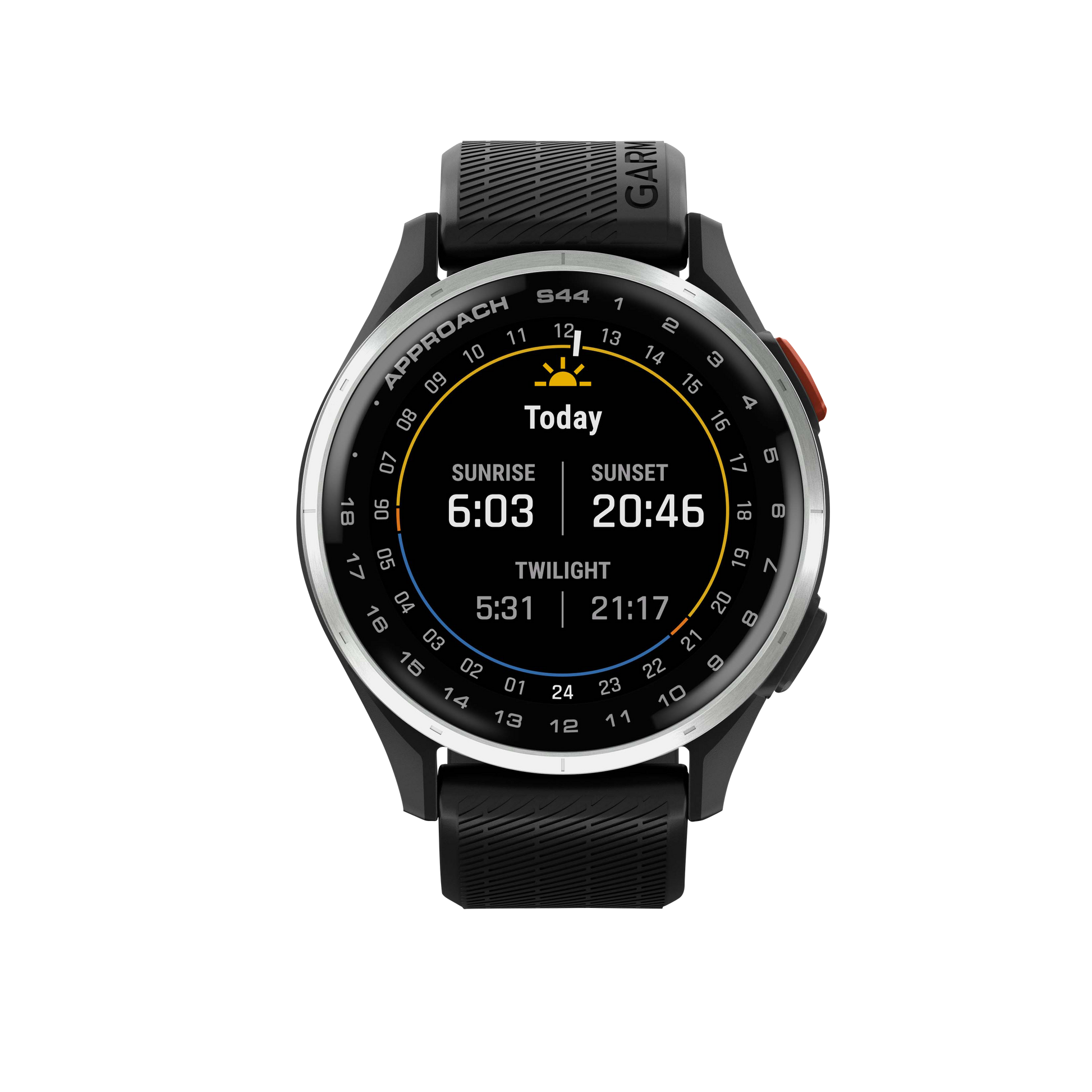 Garmin Approach S44, Silver Bezel/Black Band, Golf GPS Smartwatch & Rangefinder (010-03009-00)
