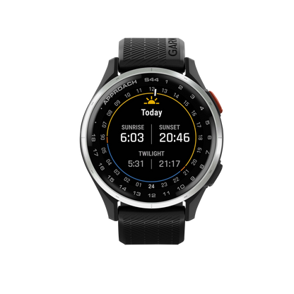 Garmin Approach S44, Silver Bezel/Black Band, Golf GPS Smartwatch & Rangefinder (010-03009-00)