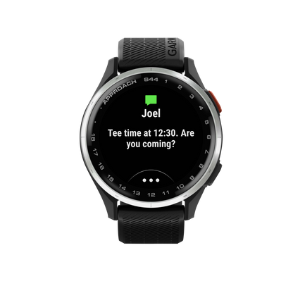 Garmin Approach S44, Silver Bezel/Black Band, Golf GPS Smartwatch & Rangefinder (010-03009-00)