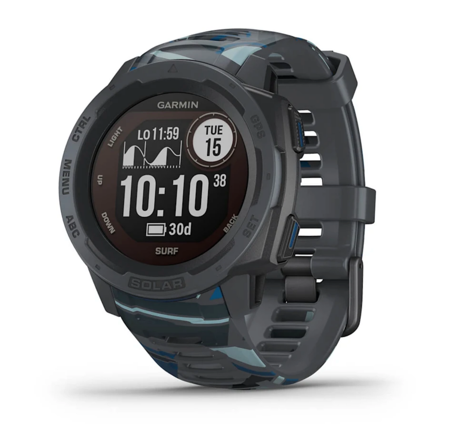 Montre connectée GPS robuste Garmin Instinct Solar Surf, Pipeline (reconditionnée et certifiée Garmin)