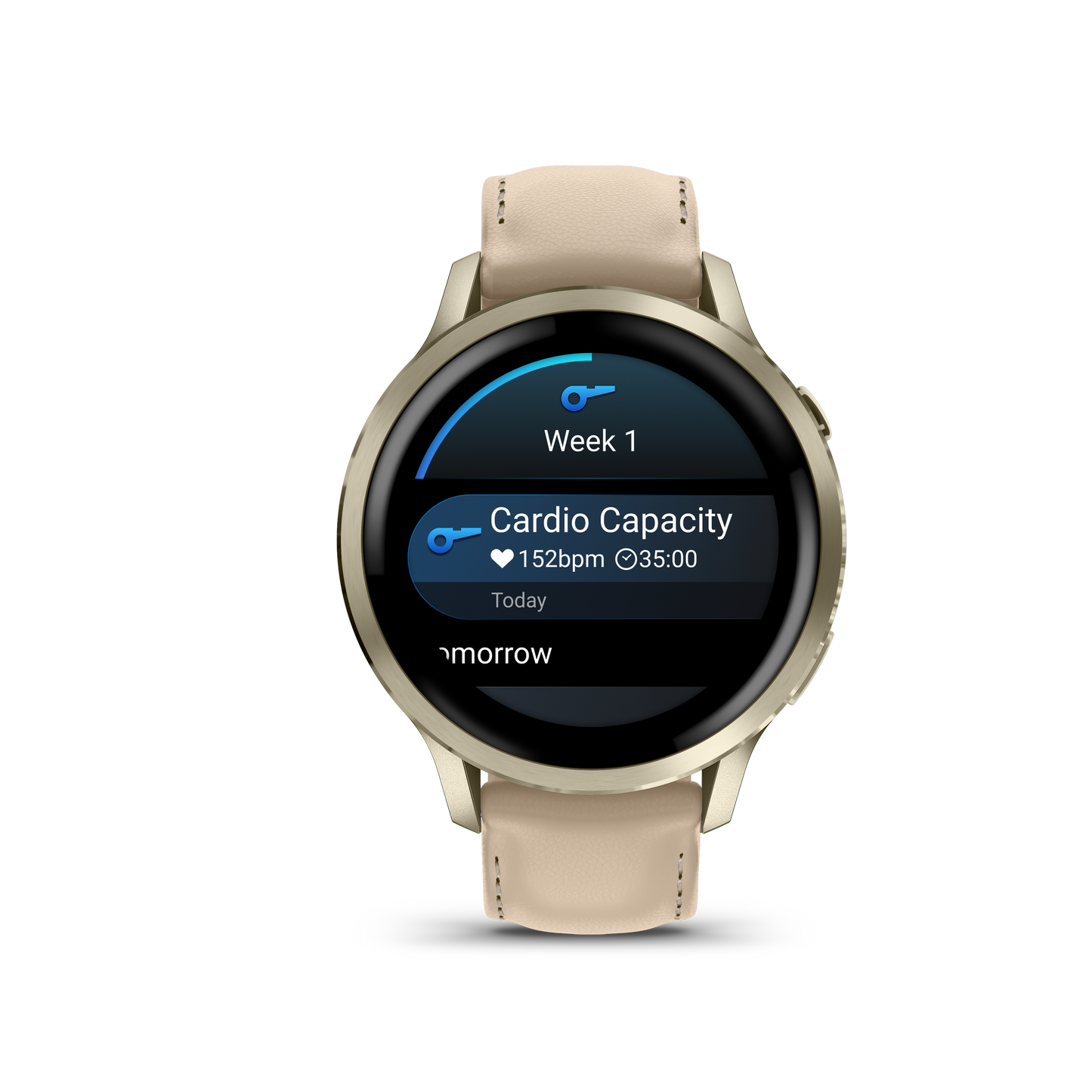 Garmin Venu 4, 41mm, Lunar Gold with Bone Silicone Band and Light Sand Leather Band (010-03013-03) by Garmin