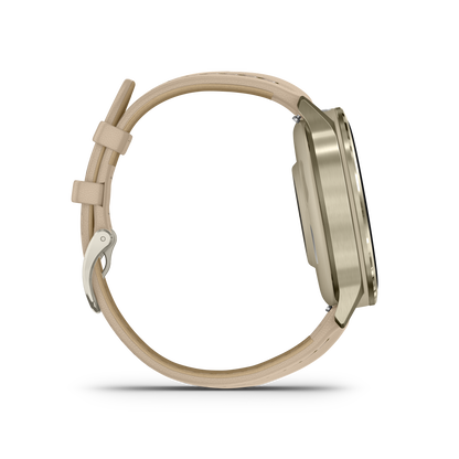 Garmin Venu 4, 41mm, Lunar Gold with Bone Silicone Band and Light Sand Leather Band (010-03013-03) by Garmin