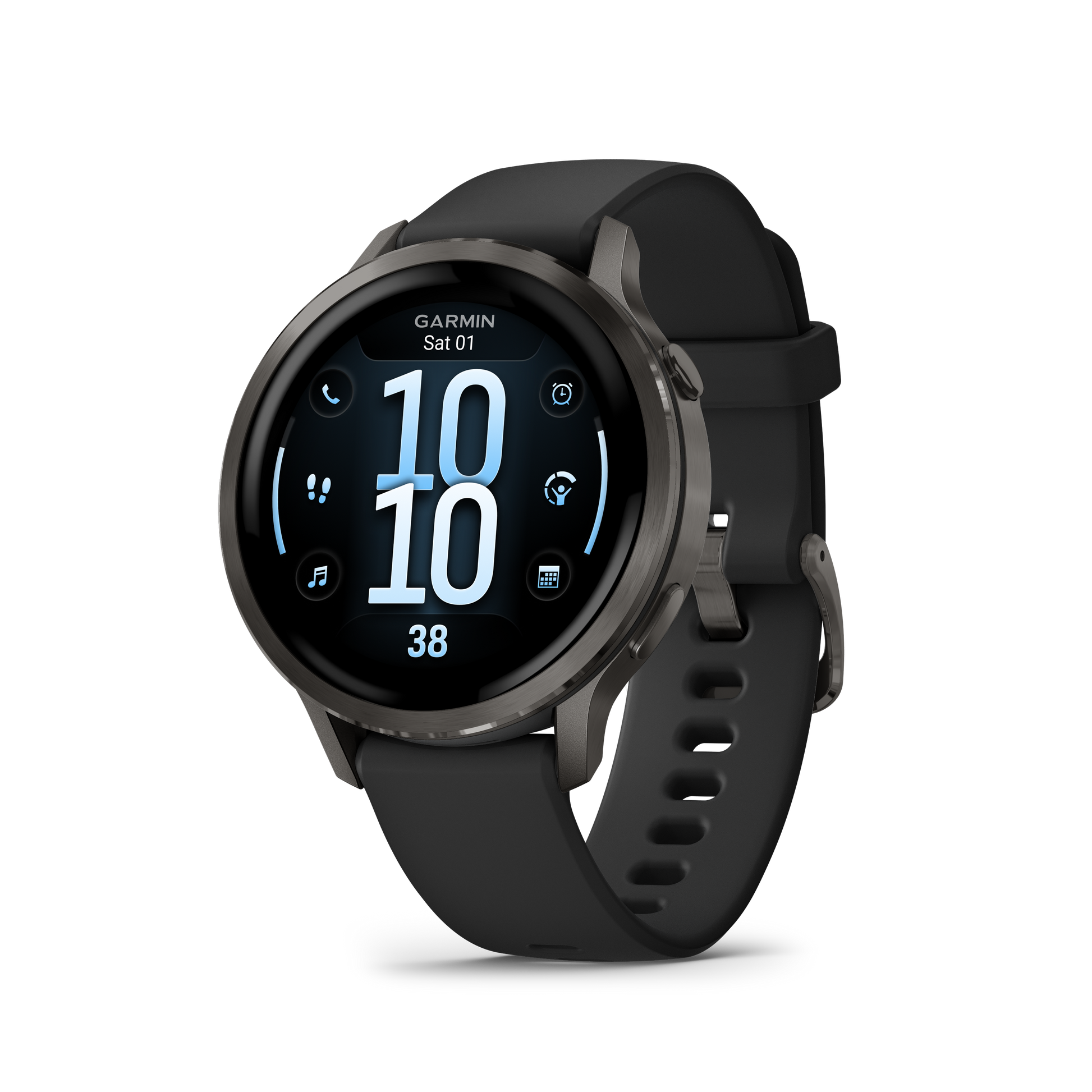 Garmin Venu 4, 45mm, Slate with Black Silicone Band (010-03014-00) by Garmin