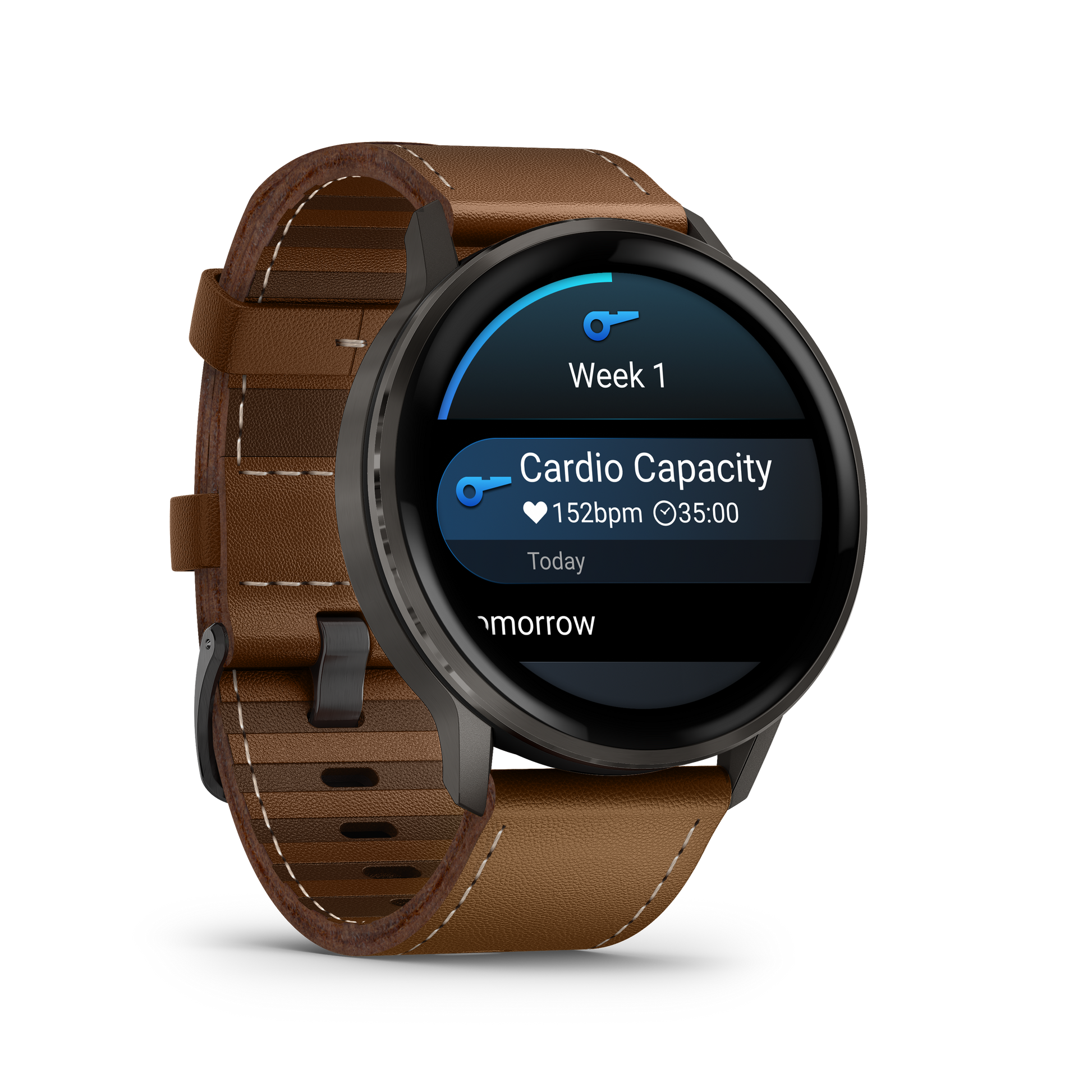 Garmin Venu 4, 45mm, Slate with Black Silicone Band and Brown Leather Band (010-03014-03) by Garmin