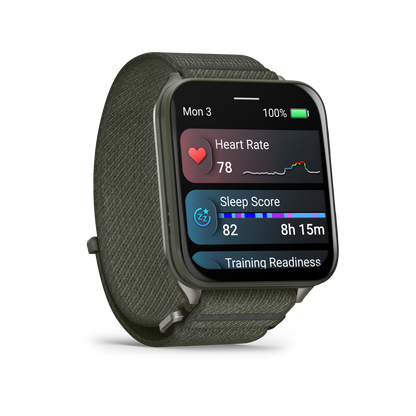 Garmin Venu 3, lunette en acier inoxydable argenté de 45 mm avec boîtier Whitestone et bracelet en silicone (010-02784-00)