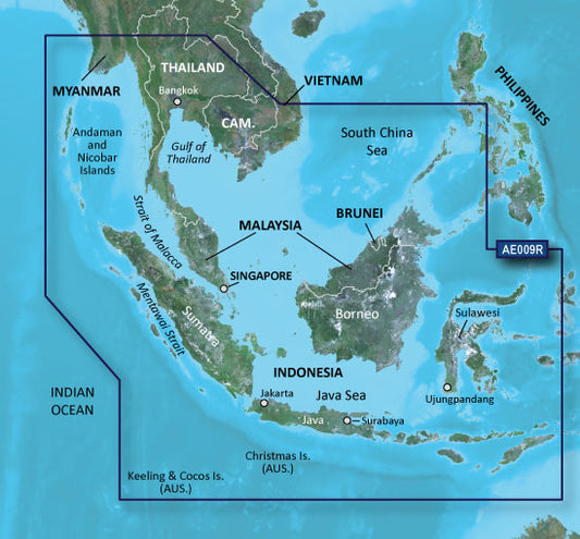 Garmin Singapore, Malaysia and Indonesia Charts BlueChart g3 Vision | VAE009R | microSD/SD by Garmin