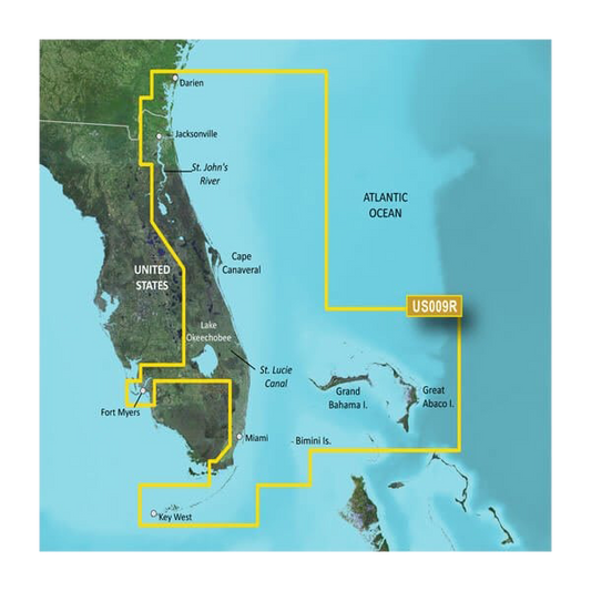 Garmin U.S., Jacksonville to Key West, FL Coastal Charts BlueChart g3 Vision | VUS009R | microSD/SD by Garmin