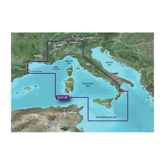 Garmin Mediterranean Sea, Central and West Charts BlueChart g3 | HXEU012R | microSD/SD by Garmin