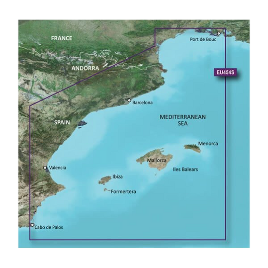 Garmin Spain, Barcelona and Valencia Charts BlueChart g3 Vision | VEU454S | microSD/SD by Garmin