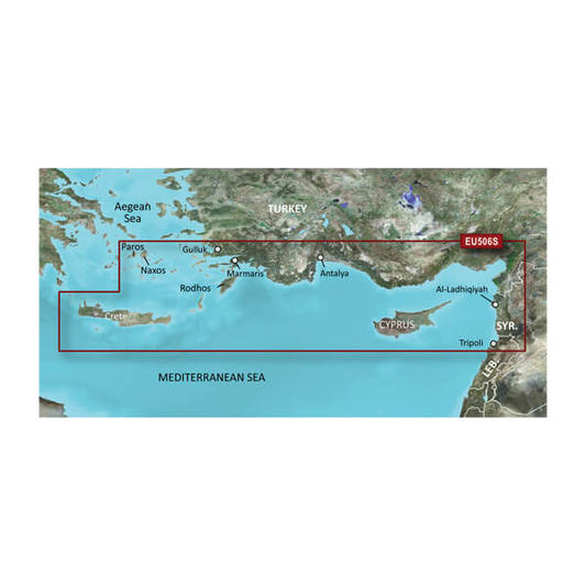 Garmin Eastern Mediterranean, Crete to Cyprus Charts BlueChart g3 Vision | VEU506S | microSD/SD (010-C0850-00) by Garmin