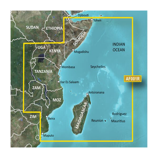 Garmin Africa, Eastern Coastal and Inland Charts BlueChart g3 | HXAF001R | microSD/SD (010-C0747-20) by Garmin