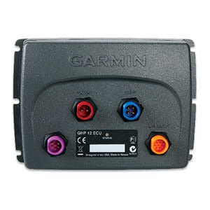 Garmin GHP 12 ECU transducer with red, blue, purple and orange ports for marine tower speakers