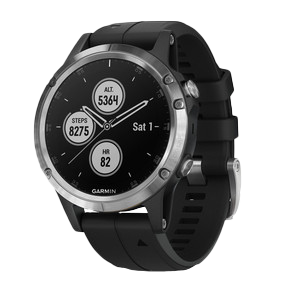 Garmin Fenix 5 Plus, Silver with Black Band (010-01988-10)