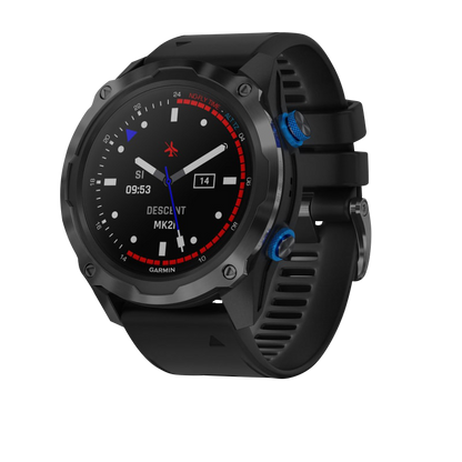 Garmin Descent Mk2i Titanium Carbon Gray DLC avec bracelet noir (remis à neuf certifié Garmin)