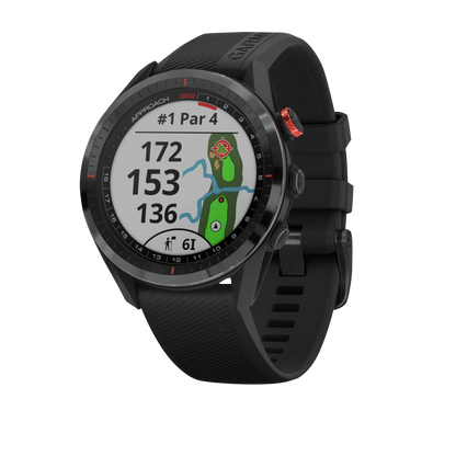 Garmin Approach S62 Black Ceramic Bezel with Black Silicone Band (Garmin Certified Refurbished)