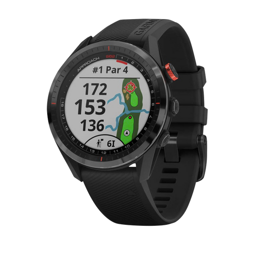 Garmin Approach S62 Black Ceramic Bezel with Black Silicone Band (Garmin Certified Refurbished) by Garmin