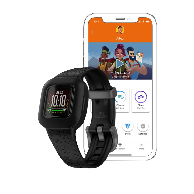 Garmin Vívofit jr. 3, Black Cosmic Watch for Kids (Garmin Certified Refurbished)