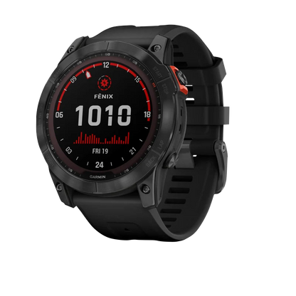 Garmin Fēnix 7X, édition solaire Gris ardoise avec bracelet noir (reconditionné certifié Garmin) 