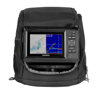 Garmin ECHOMAP 55cv UHD2 Ice Fishing Bundle with Navionics Plus Canada Inland and Coastal Maps and Dual Beam-IF Transducer (010-02592-35)
