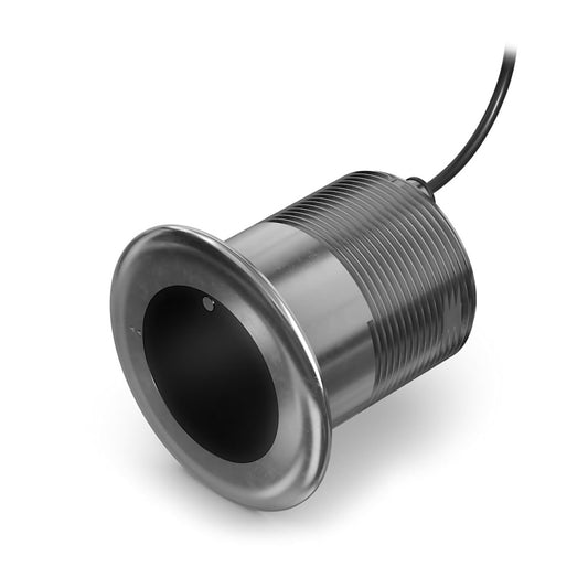 Garmin GT17M-THF 12° transducer for fish finder; stainless steel housing with attached cable