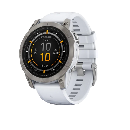 Garmin Epix Pro (Gen 2), 47mm Sapphire, Titanium w/ Whitestone Band (Garmin Certified Refurbished) by Garmin