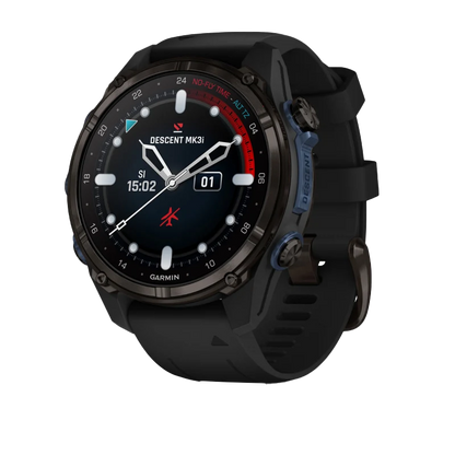 Garmin Descent Mk3i, 43 mm Carbon Gray DLC Titanium with Black Silicone Band (010-02753-10)