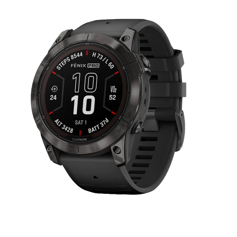 Garmin Fenix 7X Pro Sapphire Solar, Carbon Gray Titanium w/ Black Band (010-02778-10)