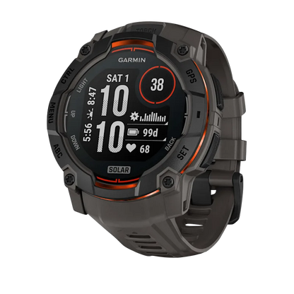 Garmin Instinct 3 Solar, (50mm) Black with Charcoal Band (010-02935-00)