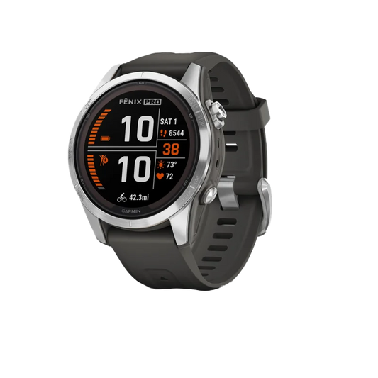 Garmin Fenix 7S Pro Solar Edition Silver with Graphite Band (010-02776-00) by Garmin