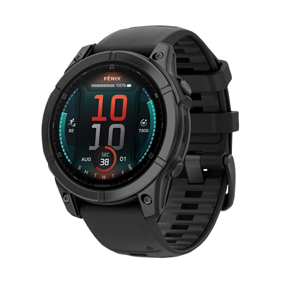 Garmin Fenix E, 47 mm AMOLED, Slate Gray Steel with Black Silicone Band (010-03025-03)