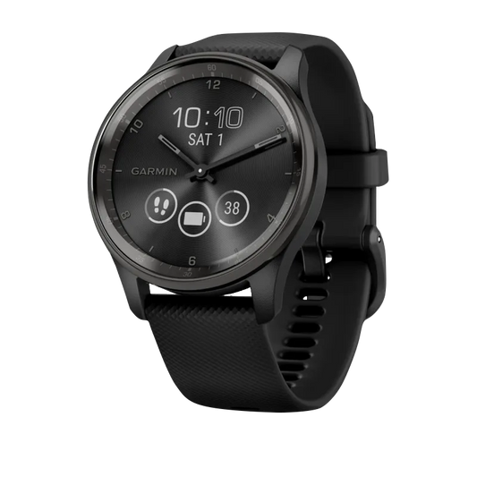 Garmin Vívomove Trend Slate Stainless Steel Bezel with Black Case and Silicone Band (Garmin Certified Refurbished) by Garmin