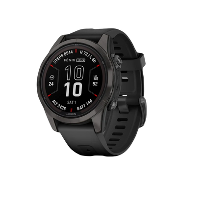 Garmin Fenix 7S Pro Sapphire Solar, Carbon Gray Titanium with Black Band (010-02776-10)