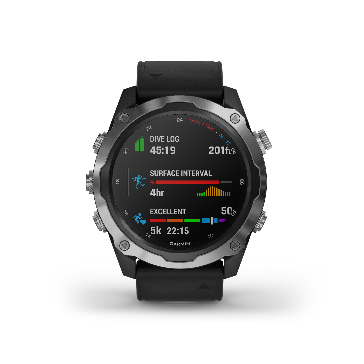 Garmin Descent Mk2, Stainless Steel with Black Band, Marine Smartwatch for Divers (010-02132-00)