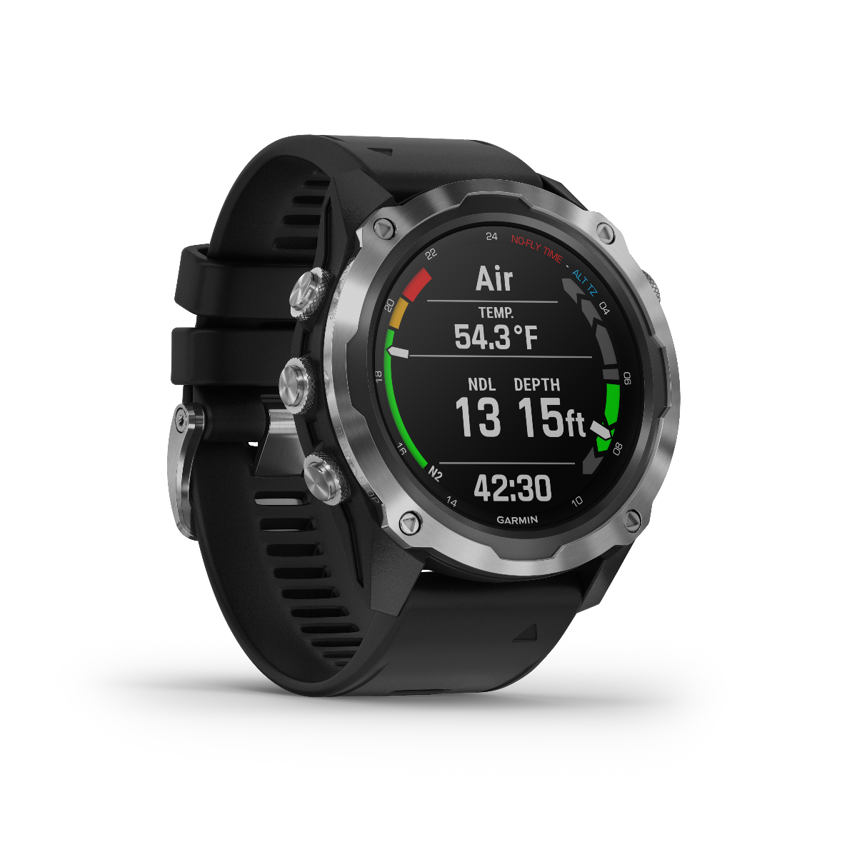 Garmin Descent Mk2, Stainless Steel with Black Band, Marine Smartwatch for Divers (010-02132-00)