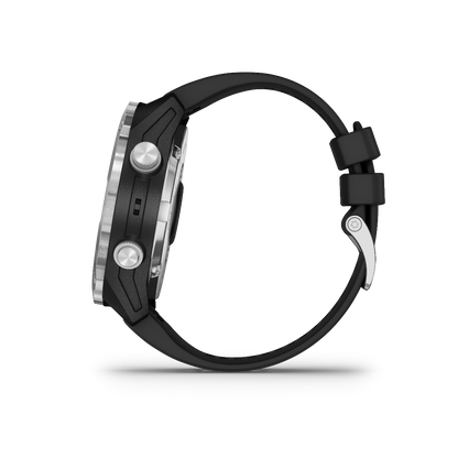 Garmin Descent Mk2, Stainless Steel with Black Band, Marine Smartwatch for Divers (010-02132-00)