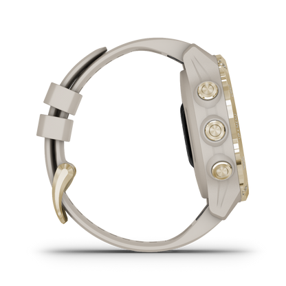 Garmin Descent Mk2S, Light Gold with Light Sand Silicone Band, Marine Smartwatch for Divers (010-02403-00)